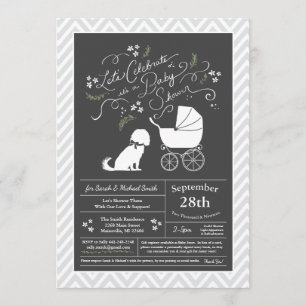 Invitation Baby shower de Chien Espagnol Cavalier King Charle