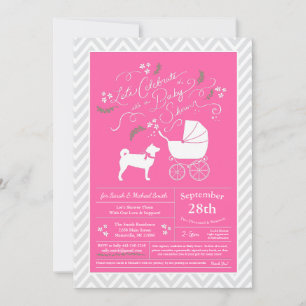 Invitation Baby shower de Chien Shiba Inu Rose