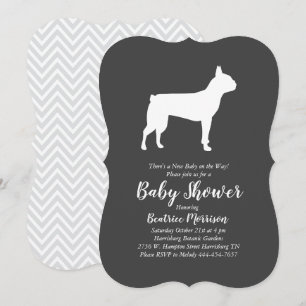 Invitation Baby shower de chiens de Boston Terrier