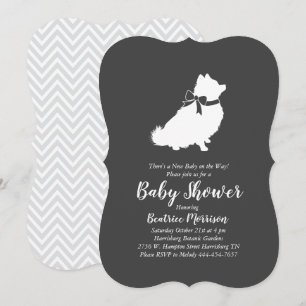 Invitation Baby shower de Chiens de Poméranie neutre