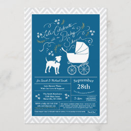 Invitation Baby shower de chiens Terrier du Staffordshire amé
