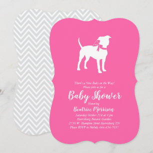 Invitation Baby shower de chiens Terrier du Staffordshire amé