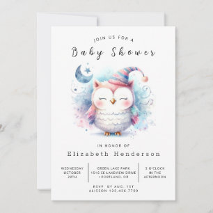 Invitation Baby shower de Chouette sauvage imprimable