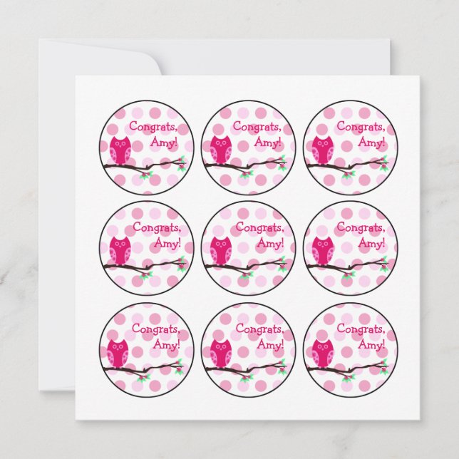 Invitation Baby shower de choux roses Toppers ou favoris (Devant)
