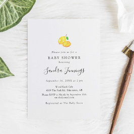Invitation Baby shower de citron Élégant minimaliste Simple C