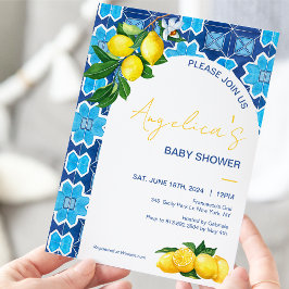 Invitation Baby shower de citron italien | Carreaux Mojolica 