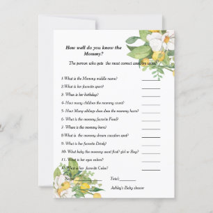 Invitation Baby shower de citron Tu connais bien maman