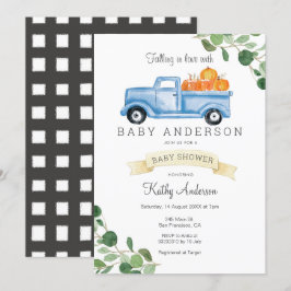 Invitation Baby shower de Citrouille Blue Truck