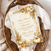 Baby shower de Citrouille rustique d'automne