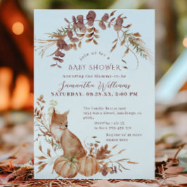 Invitation Baby shower de Citrouille rustique Renard d'automn