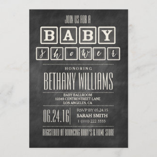INVITATION BABY SHOWER DE CLAVIER RUSTIQUE