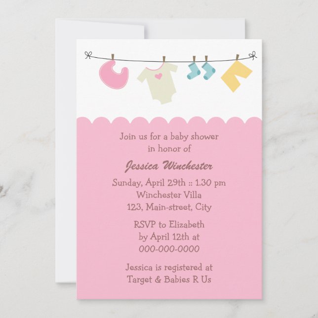 Invitation Baby shower de cloche (Devant)