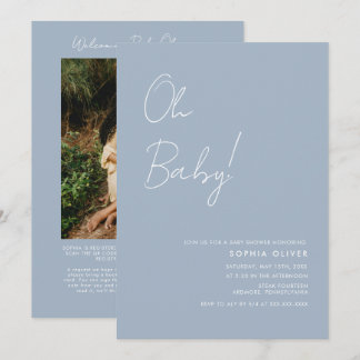 Invitation Baby shower de code QR photo minimaliste