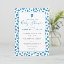 Baby shower de coeur bleu