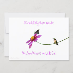 Invitation Baby shower de colibri