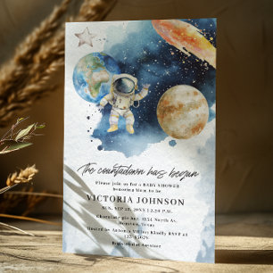 Invitation Baby shower de compte des planètes spatiales