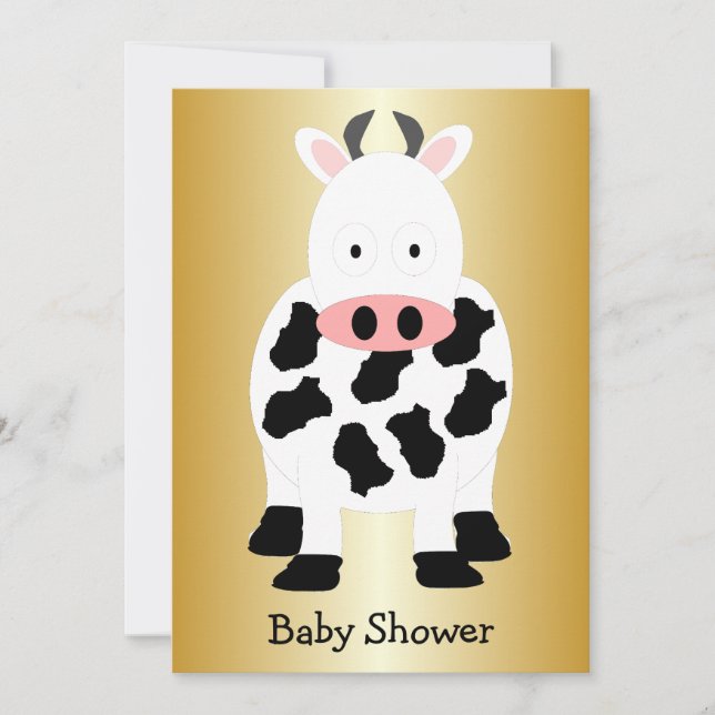 Invitation Baby shower de conception de vache (Devant)