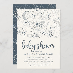 Invitation Baby shower de constellation de nuit étoilée
