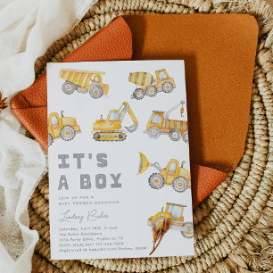 Invitation Baby shower de construction