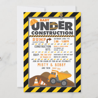 Invitation Baby shower de construction