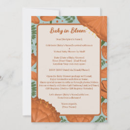 Invitation Baby shower de coquelicot orange par distance