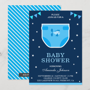 Invitation Baby shower de couches Cute Blue Boys