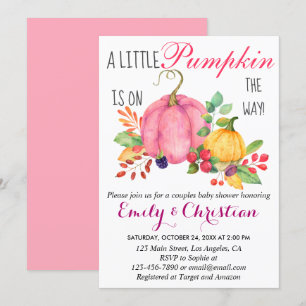 Invitation Baby Shower de Couple Automnal Petite Citrouille R