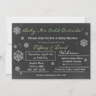 Invitation Baby shower de Couple de neige unisex