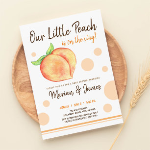 Invitation Baby shower de couples d'aquarelle Sweet Peach