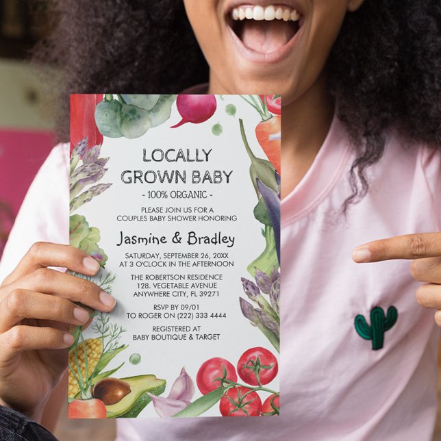 Invitation Baby shower de couples de producteurs agricoles lo (Créateur téléchargé)