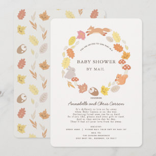 Invitation Baby shower de couronne d'animaux de bois par cour