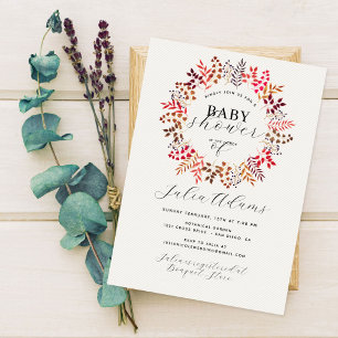 Invitation Baby shower de couronne de feuilles d'automne de l