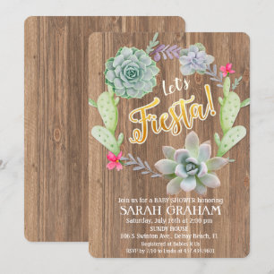 Invitation Baby shower de couronne Succulente Fies