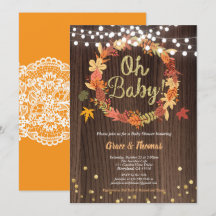 baby shower de couronnes d'automne grêlant de bois