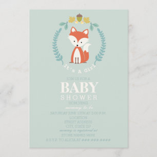 Invitation Baby shower de couronnes de Fox - Fille