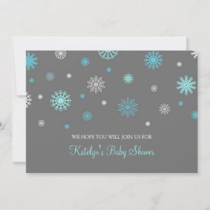 Invitation Baby shower de coutume de Noël de neige de gris