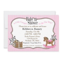 Baby shower de cow-girl dans des plaids roses