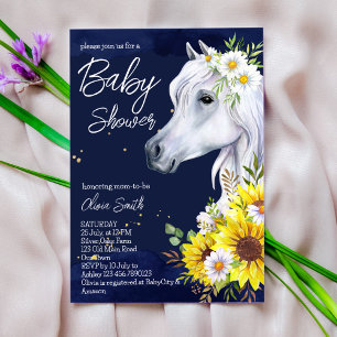Invitation Baby shower de cow-girl des tournesols de cheval b