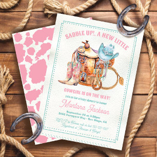 Invitation Baby shower de cowgirl en selle