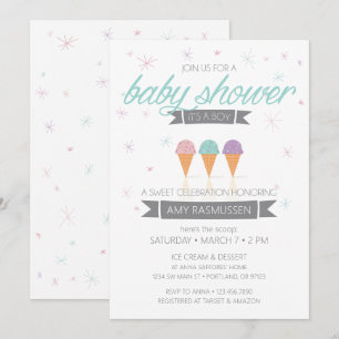 Invitation Baby shower de crème glacée - C'est un 