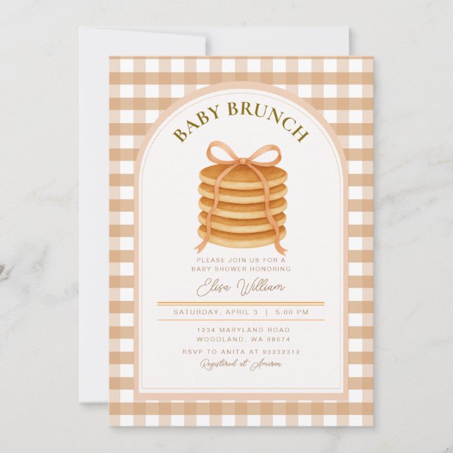 Invitation Baby shower de crêpes d'automne Brunch (Devant)
