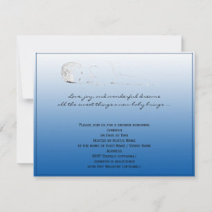 Invitation Baby shower de croquis bleu