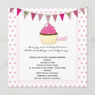 Invitation Baby shower de Cupcake rose