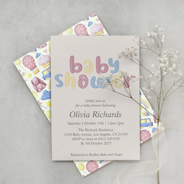 Invitation Baby shower de Cute Boho (Créateur téléchargé)