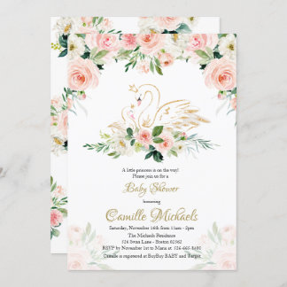 Invitation Baby shower de cygne
