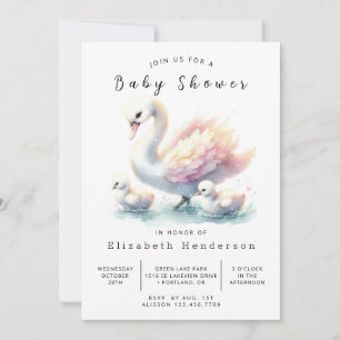 Invitation Baby shower de cygne de Boho modifiable