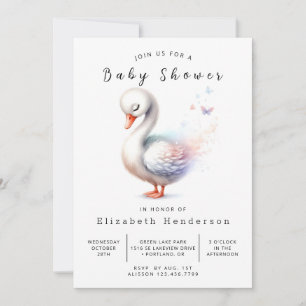 Invitation Baby shower de cygne en ligne amusant