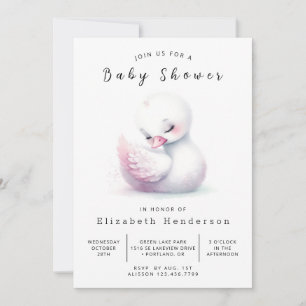 Invitation Baby shower de cygne en ligne amusant