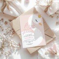 Baby shower de cygne girly rose aqua mignon élégan