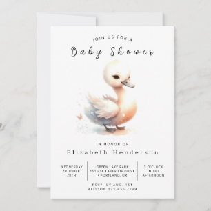 Invitation Baby shower de cygne gracieux et imprimable